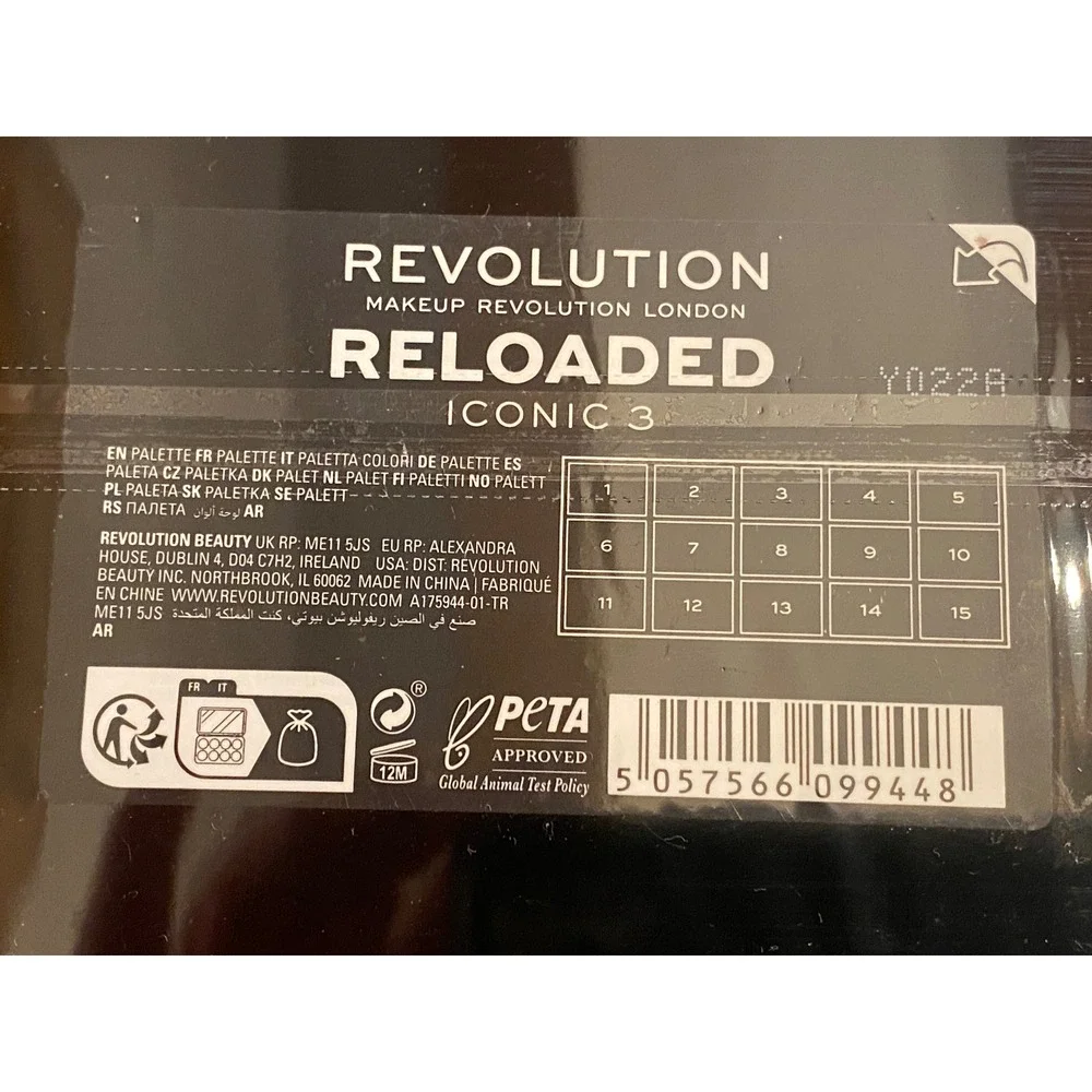 Makeup Revolution Re-Loaded Iconic 3 Eyeshadow Palette 15 Shades Rose Gold New
